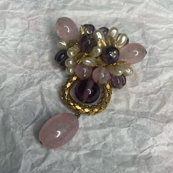 Vintage 1930s Louis Rousselet Paris Poured Glass Brooch - Picture 10 of 11